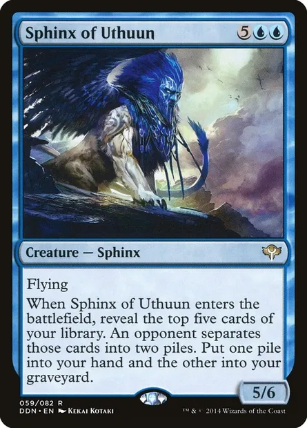 Sphinx d'Uthuün, carte Magic DDN 59 — extension Duel Decks: Speed vs. Cunning