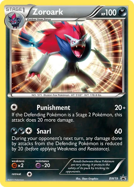 Zoroark, Pokémon card BW 19 — BW Black Star Promos set