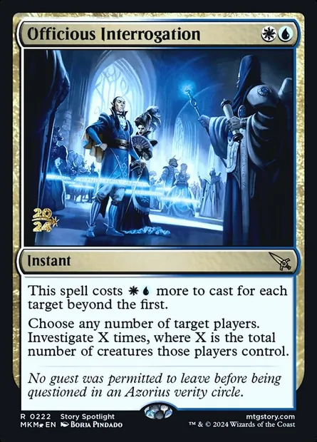Officious Interrogation, Magic card PMKM 222s — Murders at Karlov Manor Promos set