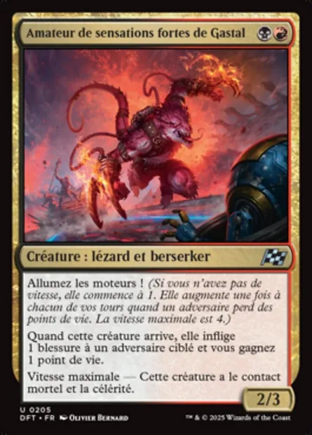 Amateur de sensations fortes de Gastal, carte Magic DFT 205 — extension Aetherdrift