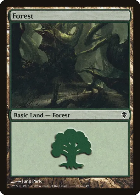 Forêt, carte Magic ZEN 247a — extension Zendikar
