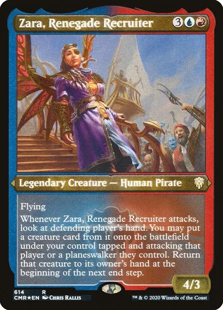 Zara, Renegade Recruiter, Magic card CMR 614 — Commander Legends set
