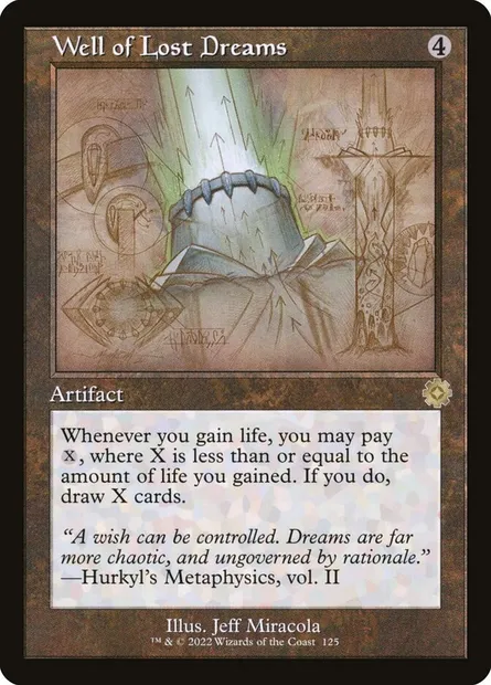 Well of Lost Dreams, Magic card BRR 125 — The Brothers' War Retro Artifacts set