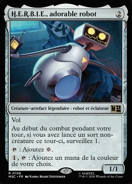 H.E.R.B.I.E., adorable robot, carte Magic MSC 106 — extension Marvel Super Heroes Commander