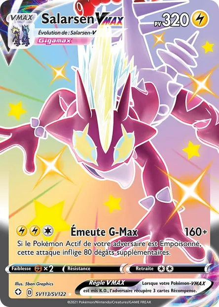 Salarsen VMAX, carte Pokémon SHF SV113 — extension Destinées Radieuses