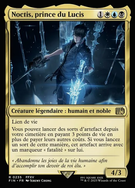 Noctis, prince du Lucis, carte Magic FIN 235 — extension Final Fantasy