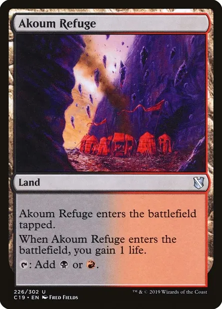 Akoum Refuge, Magic card C19 226 — Commander 2019 set