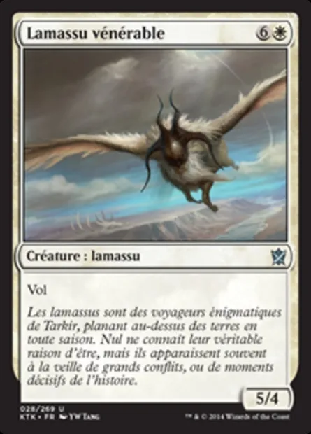 Lamassu vénérable, carte Magic KTK 28 — extension Les Khans de Tarkir