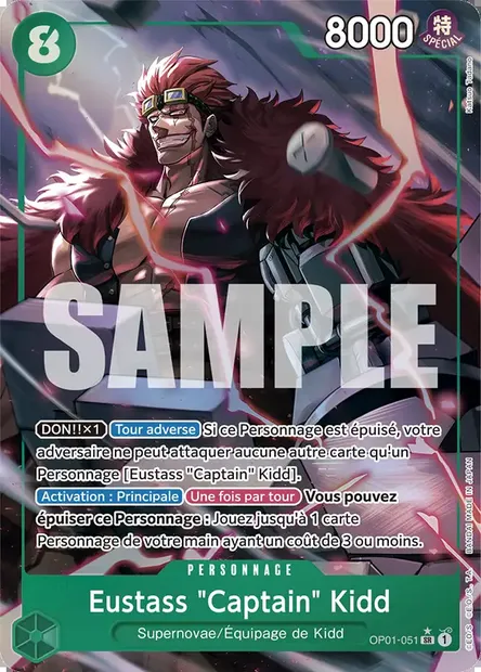 Eustass "Captain" Kidd, carte One Piece OP01-051 — extension ROMANCE DAWN