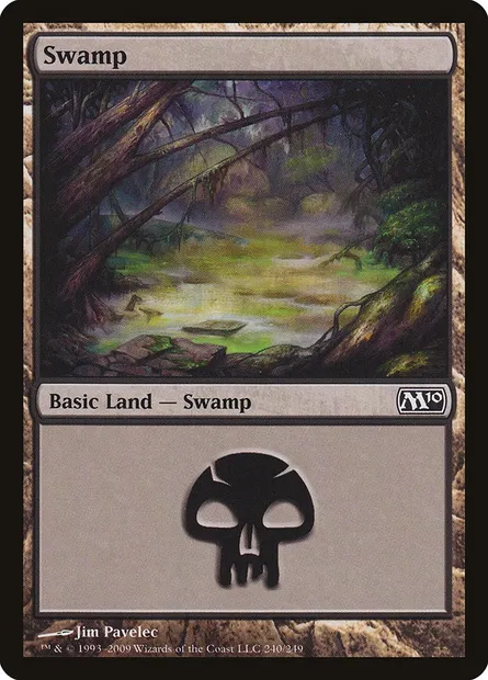 Swamp, Magic card M10 240 — Magic 2010 set