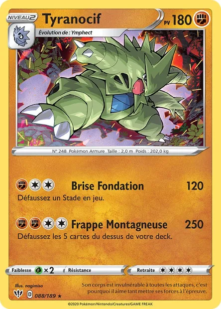 Tyranocif, carte Pokémon DAA 88 — extension Ténèbres Embrasées