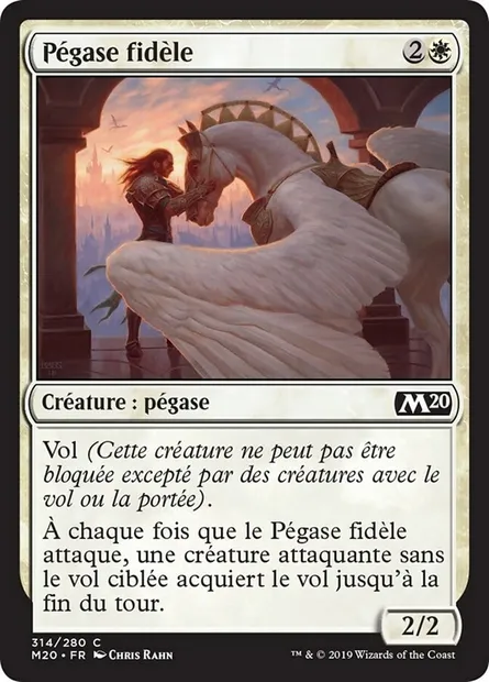 Pégase fidèle, carte Magic M20 314 — extension Core Set 2020
