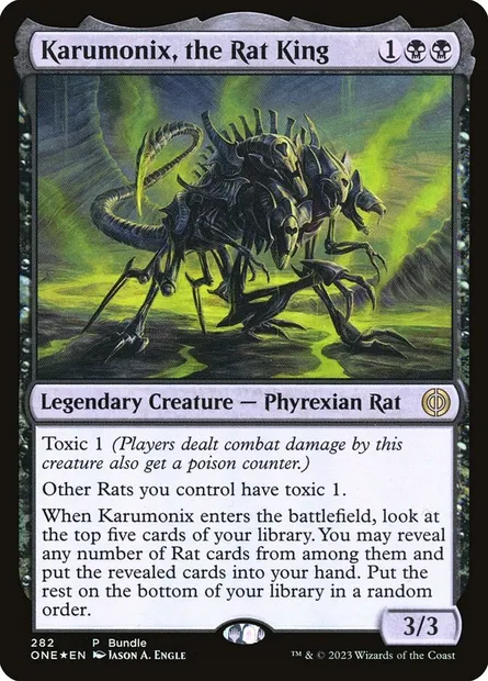 Karumonix, the Rat King, Magic card ONE 282 — Phyrexia: All Will Be One set