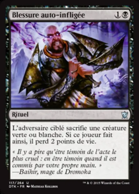 Blessure auto-infligée, carte Magic DTK 117 — extension Les Dragons de Tarkir