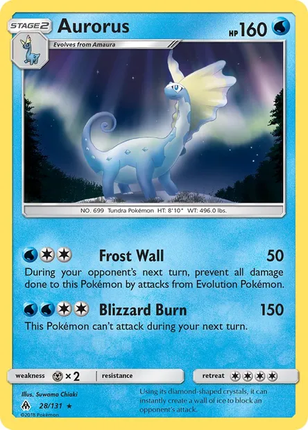 Aurorus, Pokémon card FLI 28 — Forbidden Light set