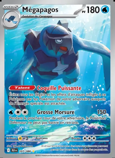 Mégapagos, carte Pokémon BLK 107 — extension Foudre Noire