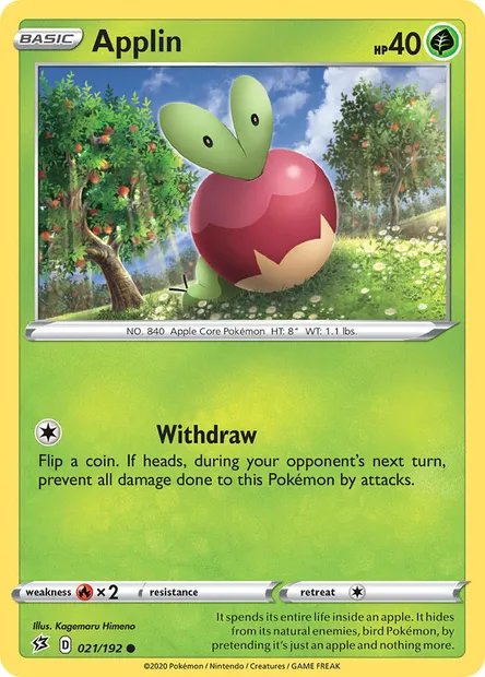Applin, Pokémon card RCL 21 — Rebel Clash set