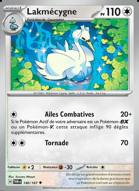 Lakmécygne, carte Pokémon TWM 140 — extension Mascarade Crépusculaire