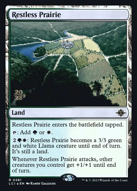Restless Prairie, Magic card PLCI 281s — The Lost Caverns of Ixalan Promos set