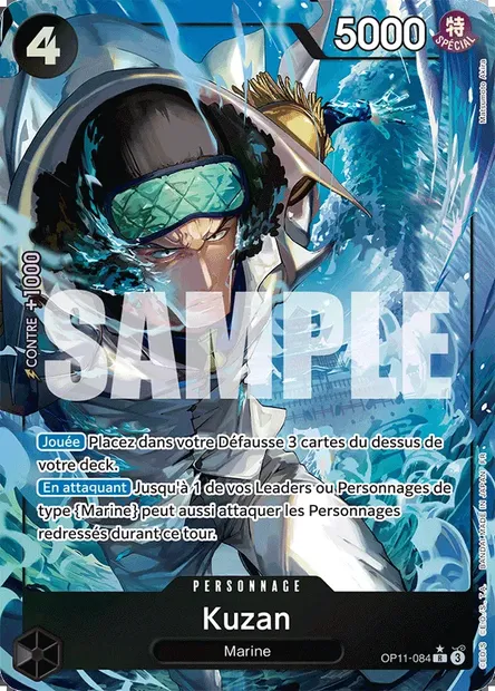 Kuzan, carte One Piece OP11-084 — extension DES POINGS VIFS COMME L'ÉCLAIR