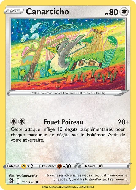 Canarticho, carte Pokémon BRS 115 — extension Stars Étincelantes