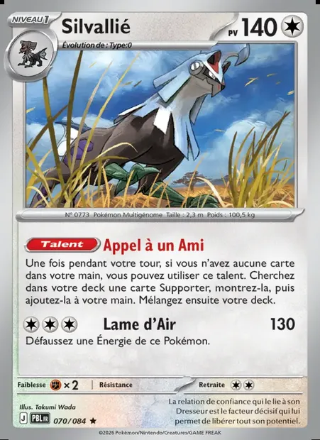 Silvallié, carte Pokémon PBL 070 — extension Nuit Noire