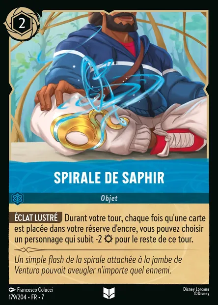 Spirale de Saphir, carte Disney Lorcana CH7-179 — extension L'île d'Archazia