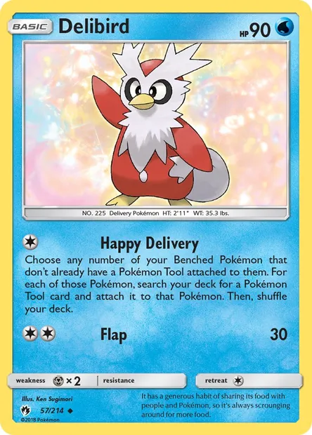Delibird, Pokémon card LOT 57 — Lost Thunder set