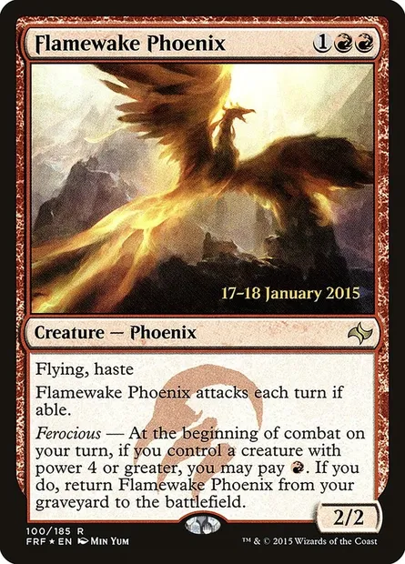 Flamewake Phoenix, Magic card PFRF 100s — Fate Reforged Promos set