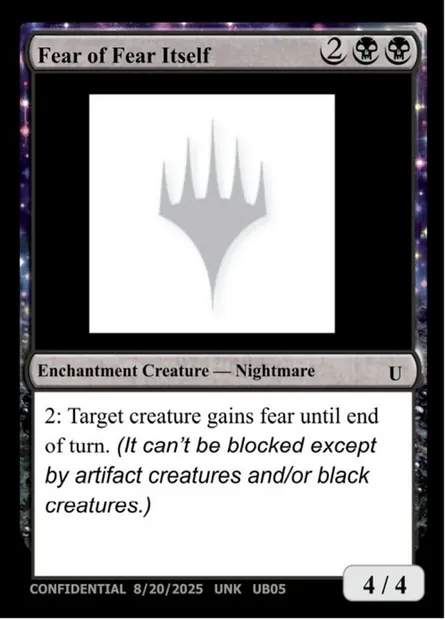 Fear of Fear Itself, carte Magic UNK UB05a — extension Unknown Event