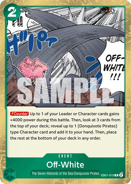 Off-White, One Piece card EB01-019 — MEMORIAL COLLECTION set