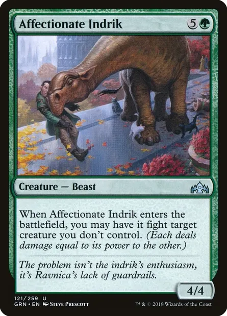 Affectionate Indrik, Magic card GRN 121 — Guilds of Ravnica set