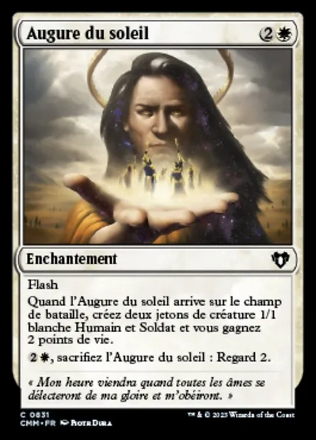Augure du soleil, carte Magic CMM 831 — extension Commander Masters