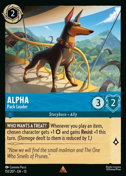 Alpha - Pack Leader, Disney Lorcana card CH13-151 — Attack of the Vine! set