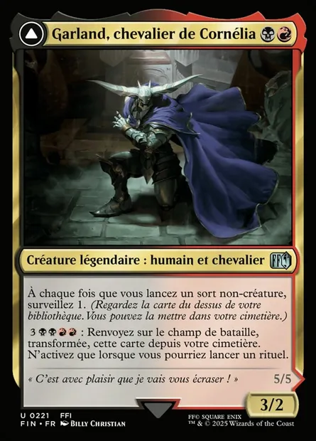 Garland, Knight of Cornelia // Chaos, the Endless, carte Magic FIN 221 — extension Final Fantasy