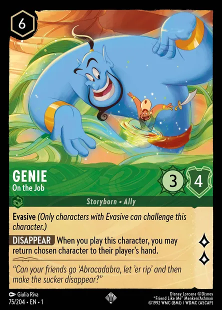 Genie - On the Job, Disney Lorcana card CH1-075 — The First Chapter set