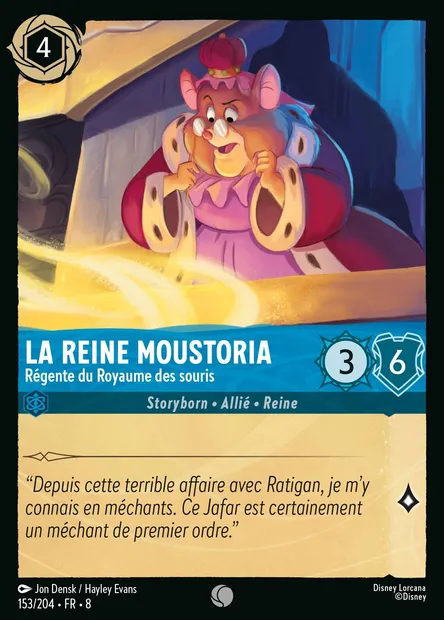 La Reine Moustoria - Régente du Royaume des souris, carte Disney Lorcana CH8-153 — extension Le Règne de Jafar