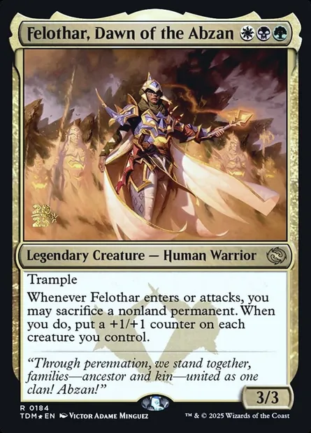 Felothar, Dawn of the Abzan, Magic card PTDM 184s — Tarkir: Dragonstorm Promos set