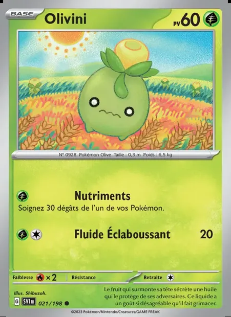 Olivini, carte Pokémon SVI 021 — extension Écarlate et Violet
