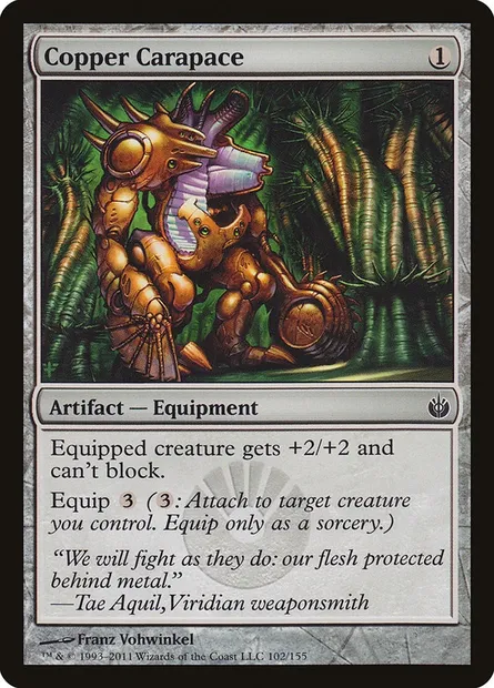 Copper Carapace, Magic card MBS 102 — Mirrodin Besieged set