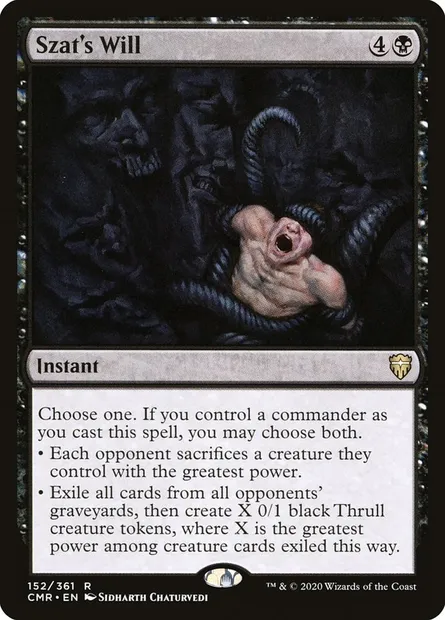 Szat's Will, Magic card CMR 152 — Commander Legends set