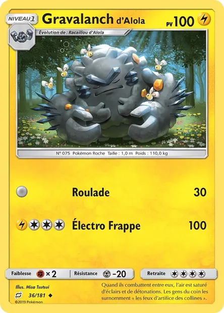 Gravalanch d’Alola, carte Pokémon TEU 36 — extension Duo de Choc