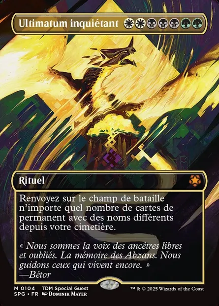 Ultimatum inquiétant, carte Magic SPG 104 — extension Special Guests