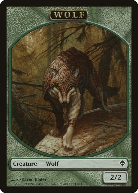 Wolf, Magic card TZEN 11 — Zendikar Tokens set