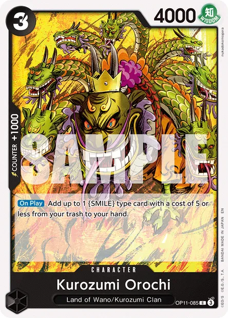 Kurozumi Orochi, One Piece card OP11-085 — A FIST OF DIVINE SPEED set