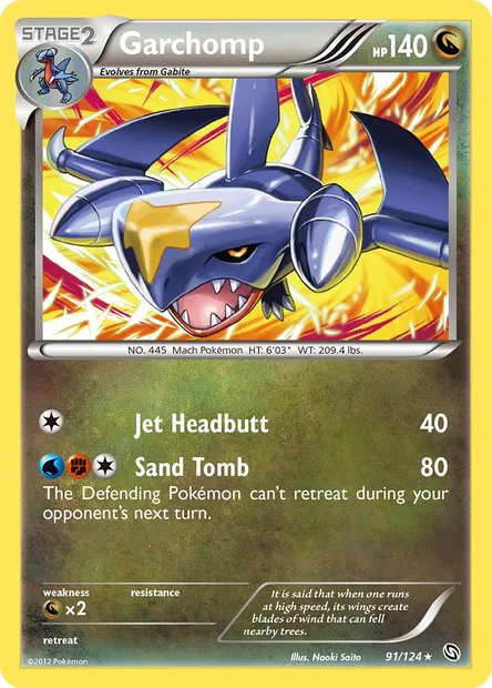 Garchomp, Pokémon card DRX 91 — Dragons Exalted set