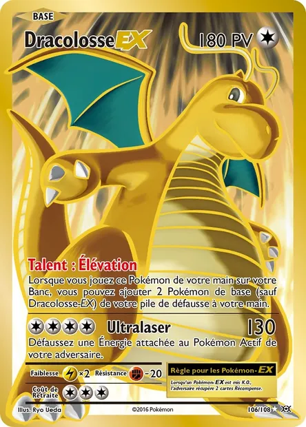 Dracolosse EX, carte Pokémon EVO 106 — extension Évolutions
