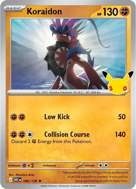 Koraidon, Pokémon card 30C 086 — 30th Celebration set