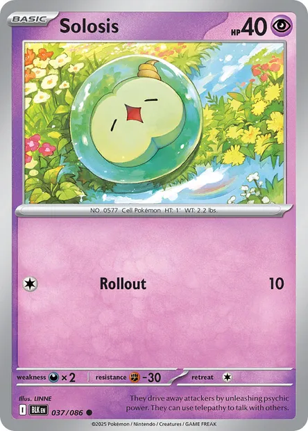 Solosis, Pokémon card BLK 037 — Black Bolt set