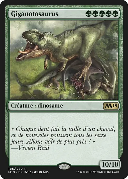 Giganotosaurus, carte Magic M19 185 — extension Core Set 2019